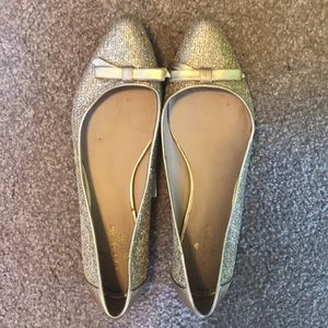 Kate Spade Gold Glitter Flats